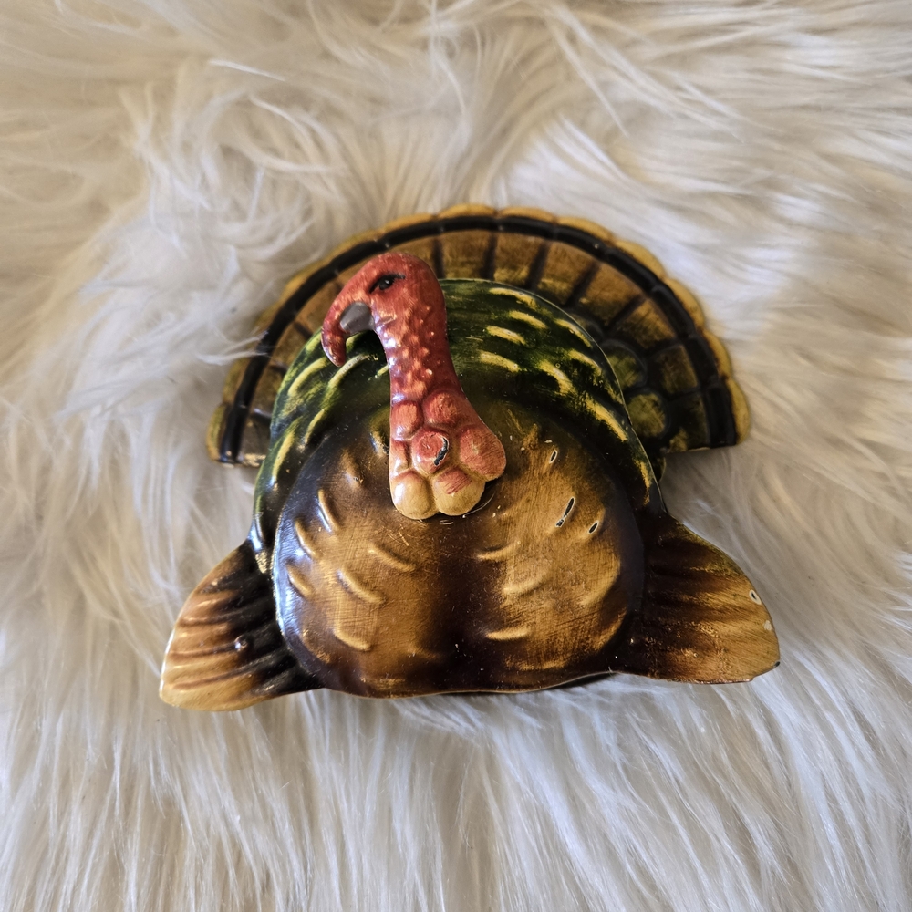 Colorful Napkin Holder  Turkey Metal Figurine